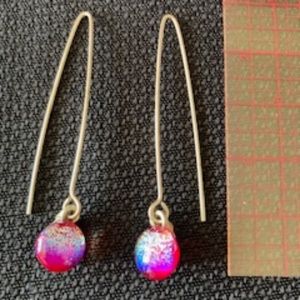 Pink Drop glass earrings